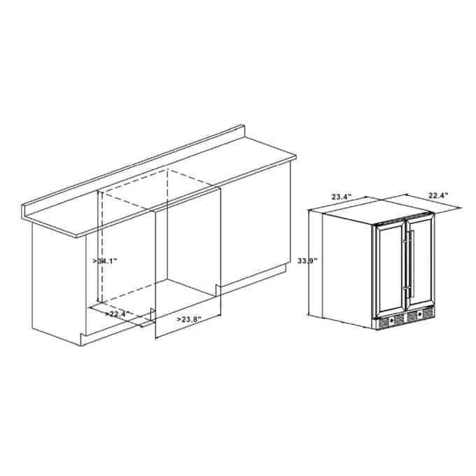 Weinkühlschrank 40 Flaschen 2 Temperaturzonen