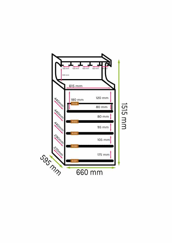 Wooden Wine Cooler 46-62 bottles, single zone, with storage racks for hanging wine glasses